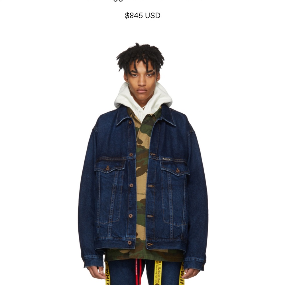 Over size off white mens jean jacket never worn